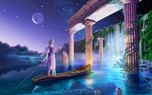 esoteric woman water temple